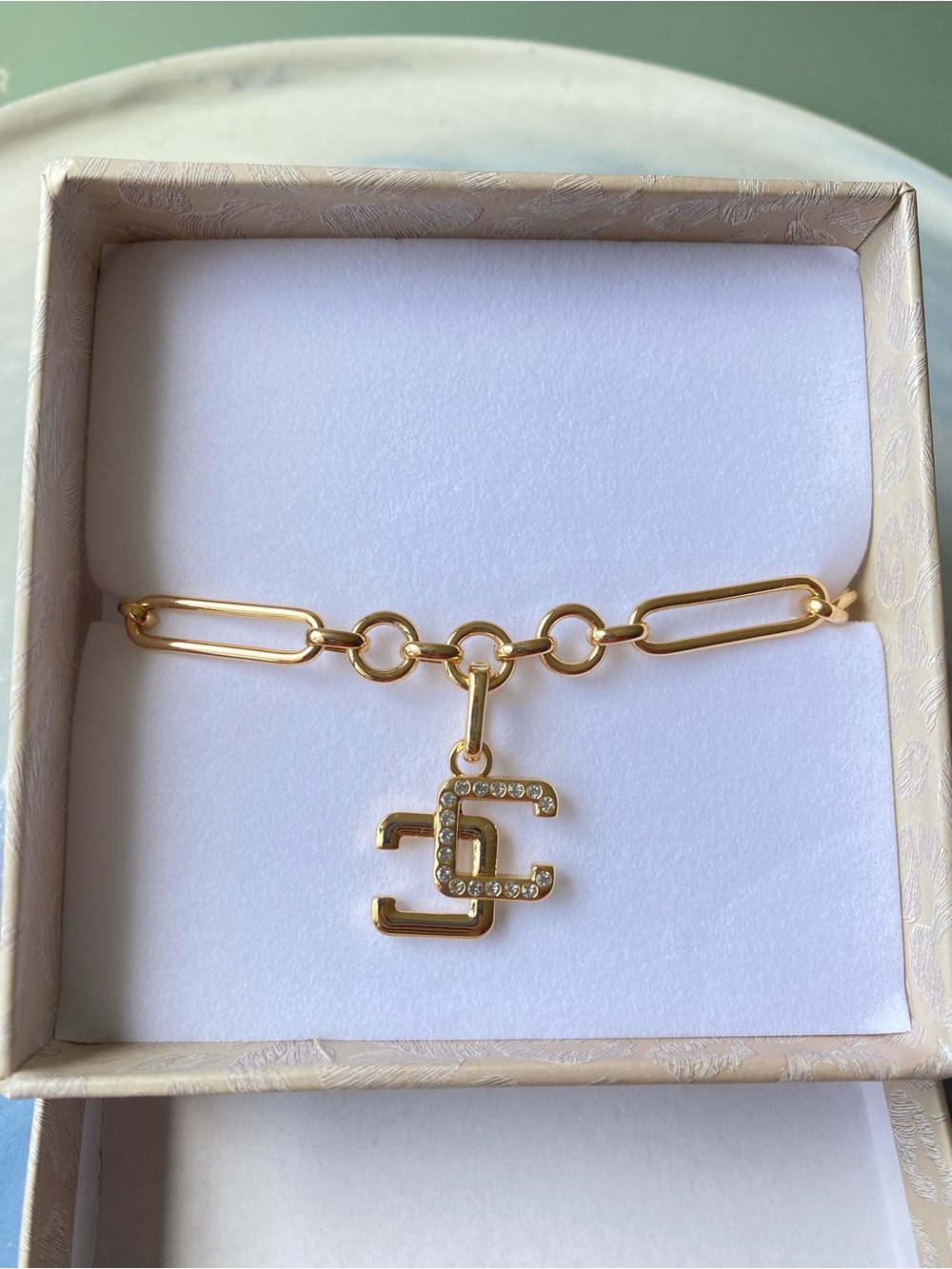 NWT Chico’s Bracelet with Charm and Rhinestones 8” Adjustable